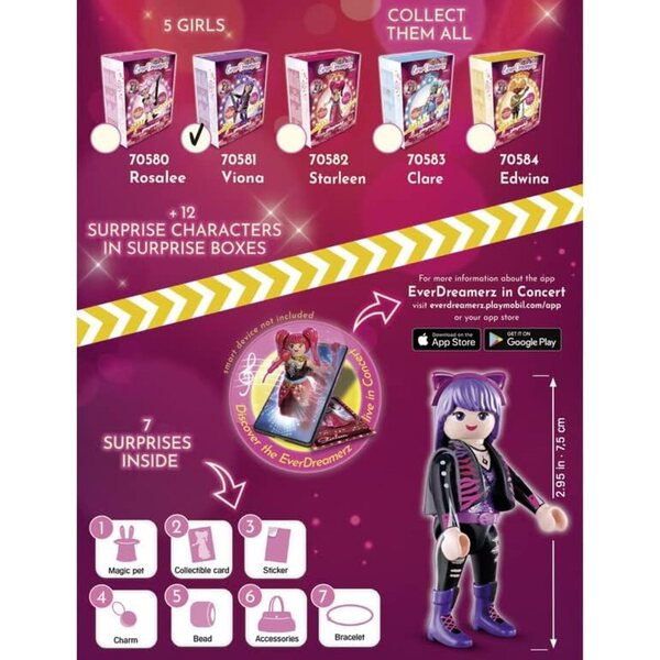 PLAYMOBIL EverDreamerz Viona Musikwelt mit Zubehör und Überraschung, ab 5 Jahren