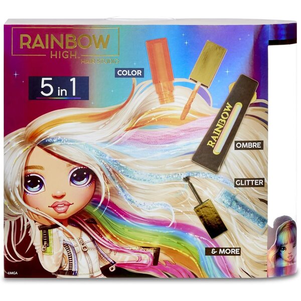 Rainbow High Haarstudio mit Amaya Raine: Puppe mit langen Haaren und Styling-Accessoires