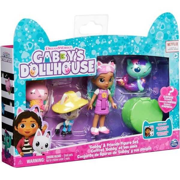 Gabby's Dollhouse Regenbogen Figuren-Set mit 3 Katzen und Überraschungsbox für Kinder ab 3 Jahren