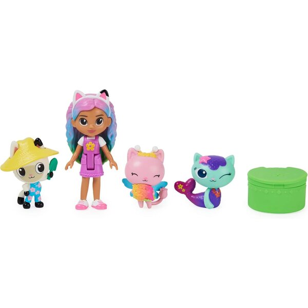Gabby's Dollhouse Regenbogen Figuren-Set mit 3 Katzen und Überraschungsbox für Kinder ab 3 Jahren