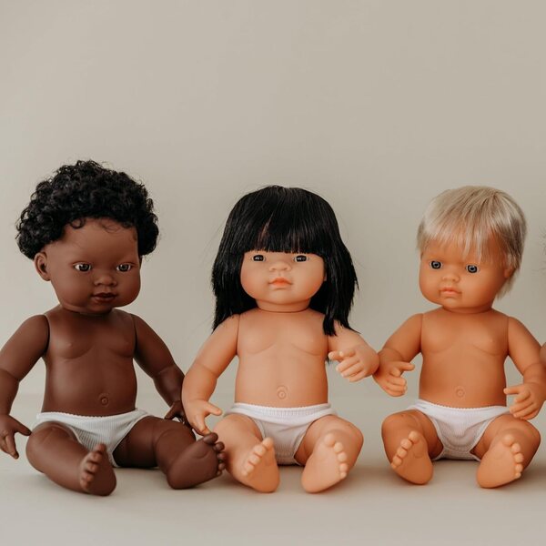 Miniland Bambola Neonato Ragazza Asiatica 38cm in Vinile Morbido e Flessibile