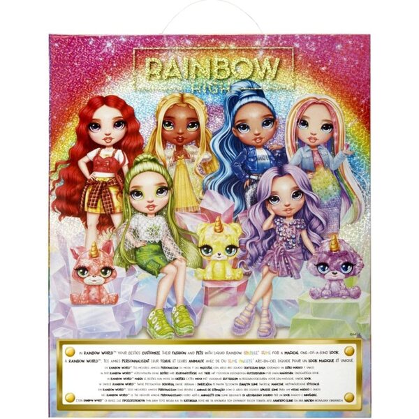 Rainbow High Violet Poupée à la mode 28 см с искряща слуз и животинска магия