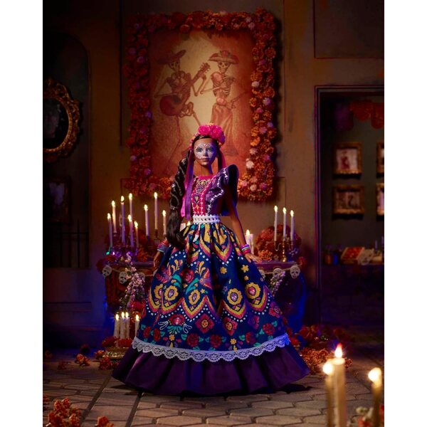 Barbie Día De Muertos 2022 mit traditioneller Kleidung und Calavera-Make-up, Sammlerstück