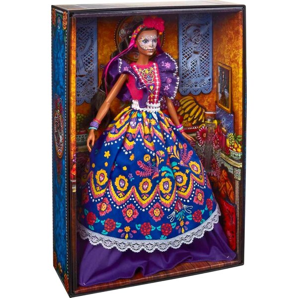 Barbie Día De Muertos 2022 mit traditioneller Kleidung und Calavera-Make-up, Sammlerstück