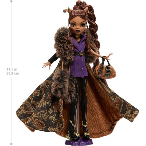 Clawdeen Wolf Monster High House of Wolf mit Jacquard-Umhang und goldenen Accessoires