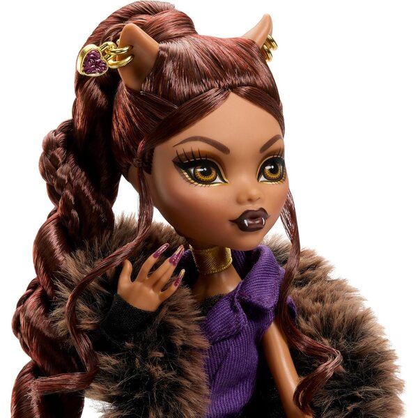 Clawdeen Wolf Monster High House of Wolf mit Jacquard-Umhang und goldenen Accessoires
