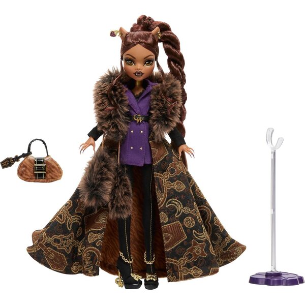 Clawdeen Wolf Monster High House of Wolf mit Jacquard-Umhang und goldenen Accessoires