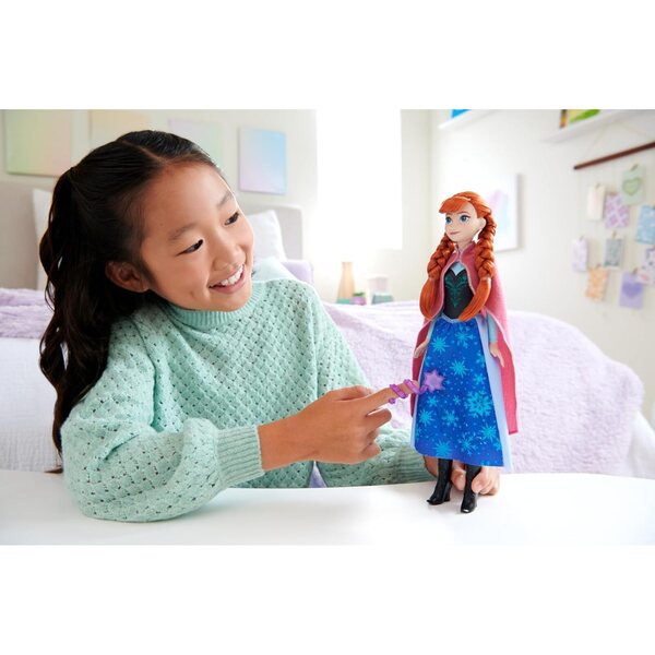 Mattel Disney Frozen Poupée Anna con Gonna Magica a Cambiamento di Colore e Accessori
