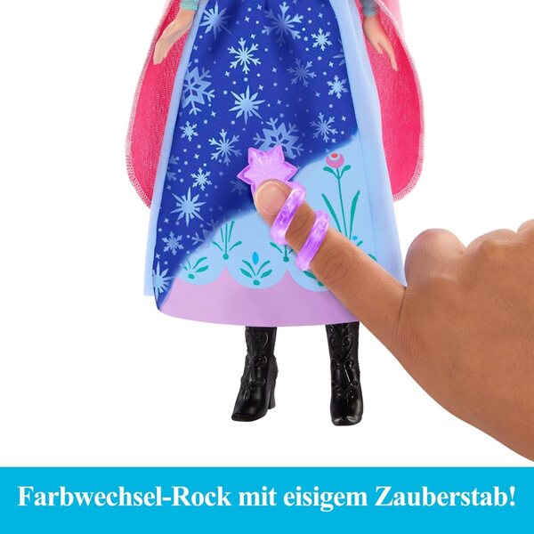 Mattel Disney Frozen Poupée Anna con Gonna Magica a Cambiamento di Colore e Accessori
