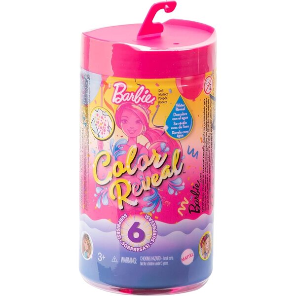 Barbie Chelsea Color Reveal Party-Serie mit 6 Überraschungen und farbenfrohen Effekten