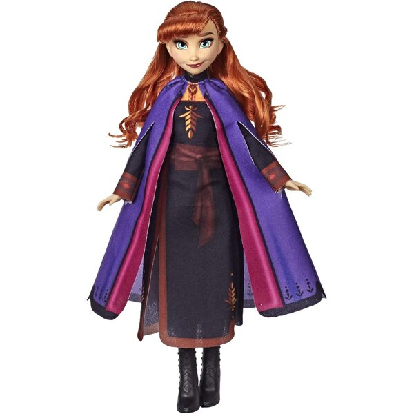 Disney Frozen 2 Anna-Puppe mit langen roten Haaren und offiziellem Outfit für Kinder
