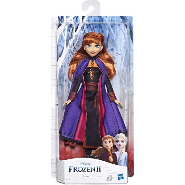 Disney Frozen 2 Anna-Puppe mit langen roten Haaren und offiziellem Outfit für Kinder