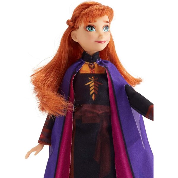 Disney Frozen 2 Anna-Puppe mit langen roten Haaren und offiziellem Outfit für Kinder