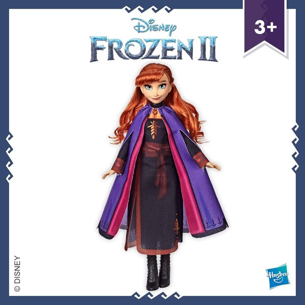 Disney Frozen 2 Anna-Puppe mit langen roten Haaren und offiziellem Outfit für Kinder