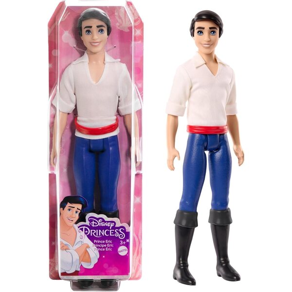 Disney Prinzessin Prinz Erik Puppe mit weichem Hemd und Stiefeln für Kinder ab 3 Jahren