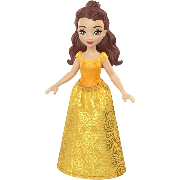 Mattel Disney Princess Belle – 9 cm große Puppe mit abnehmbarem Kleid und beweglichen Gelenken