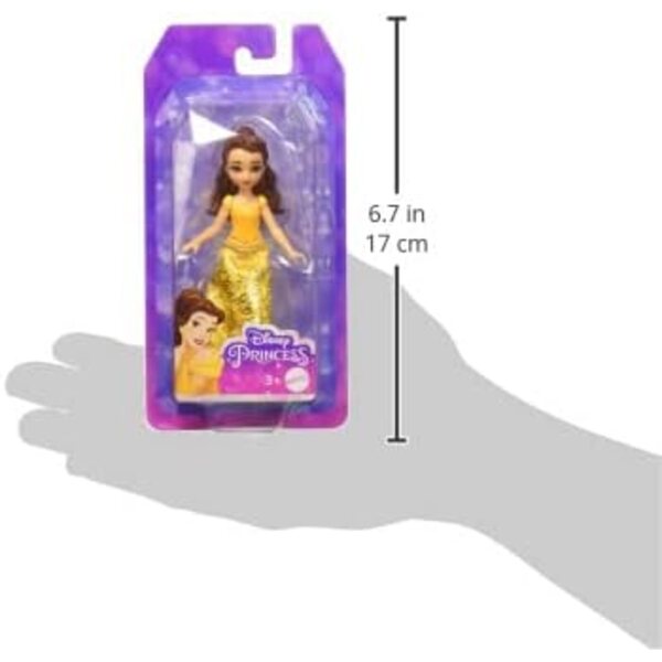 Mattel Disney Principessa Belle - Bambola 9 cm con vestito removibile e articolazioni mobili