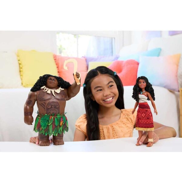 Mattel Disney Moana 2 Set mit 2 Moana- und Maui-Puppen mit Kleidung und 4 Accessoires