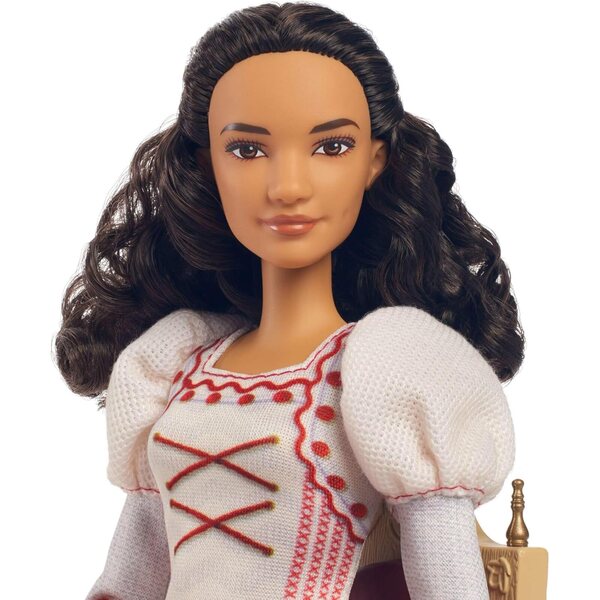 Mattel Bambola Nessarose Wicked con Sedia a Rotelle e Abito Estraibile - Capelli Ricci Marroni