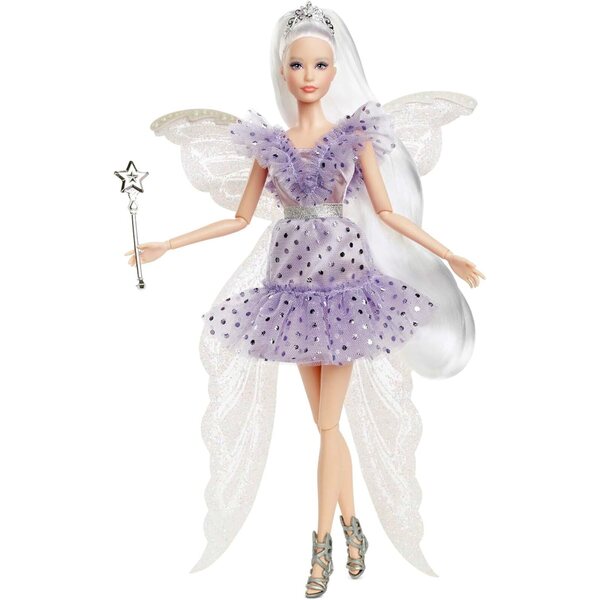Barbie Zahnfee mit blau-lila Kleid und glänzenden Accessoires