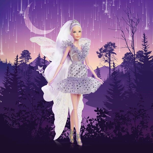 Barbie Zahnfee mit blau-lila Kleid und glänzenden Accessoires