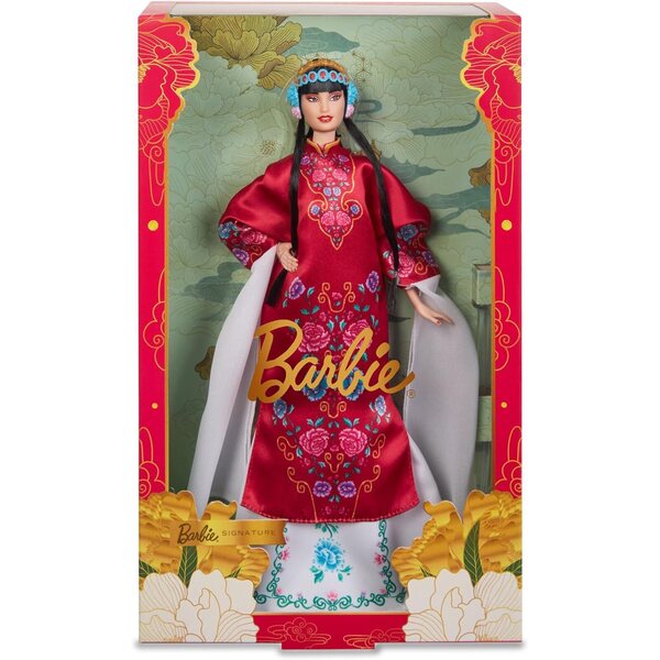 Barbie Lunar New Year in Abito Tradizionale Rosso con Motivo Peonia Peking-Oper