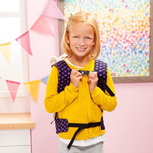 Bamboletrage EasyCarry blu con unicornio per bambole fino a 46 cm, regolabile e comoda