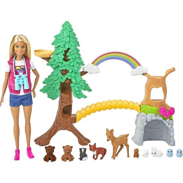 Barbie Esploratrice della Natura con Set Giochi e 10 Animaletti - Gioco per Bambini 3+