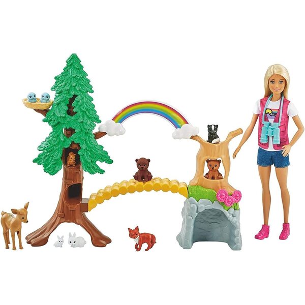 Barbie Esploratrice della Natura con Set Giochi e 10 Animaletti - Gioco per Bambini 3+