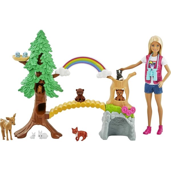 Barbie Esploratrice della Natura con Set Giochi e 10 Animaletti - Gioco per Bambini 3+