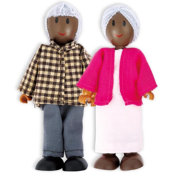 Hape Bambolefamilie 6 Teile dunkle Haut Lernspiel für Kinder ab 3 Jahren