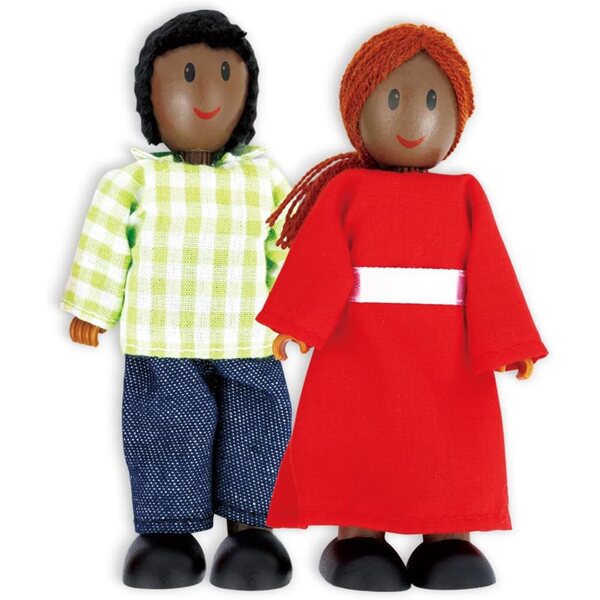 Hape Bambolefamilie 6 Teile dunkle Haut Lernspiel für Kinder ab 3 Jahren