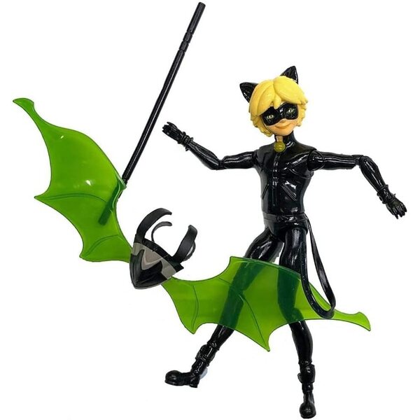 Bandai Miraculous Ladybug Minipuppe 12 cm Cat Noir mit Originalzubehör