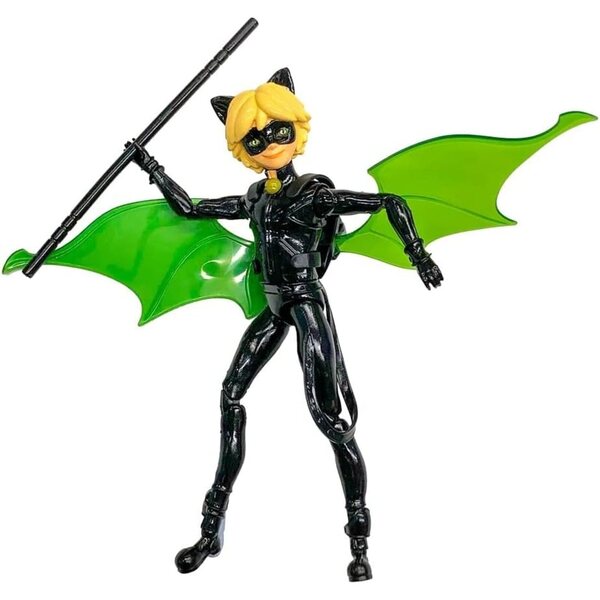 Bandai Miraculous Ladybug Minipuppe 12 cm Cat Noir mit Originalzubehör