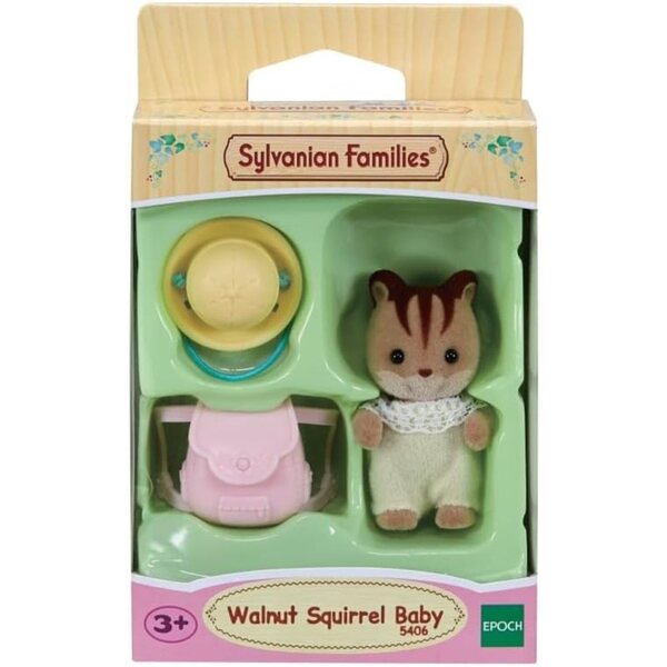 Бебе червена катерица Sylvanian Families 4 см с шапка и играчка раница