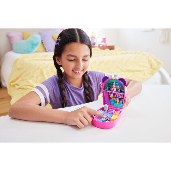 Polly Pocket Set Bubble Tea-Pandaschatulle mit 2 Minipuppen und Zubehör