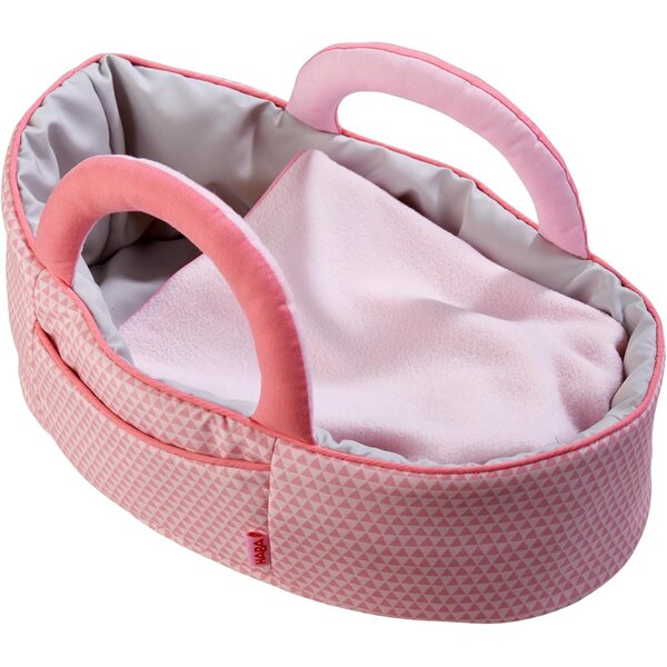 HABA Bamboletragetasche Rosarot 2-in-1 per bambole bebè & bambole di stoffa, gioco creativo 18m+