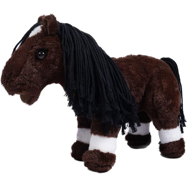 HKM Ponypuppe Dunkelbraun mit interaktivem Zubehör für Kinder
