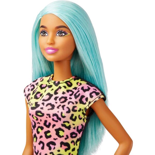 Barbie Visagistin mit Zubehör, Styling-Puppe mit blau-grünen Haaren und Make-up-Set, Kreativspiel für Kinder ab 3 Jahren
