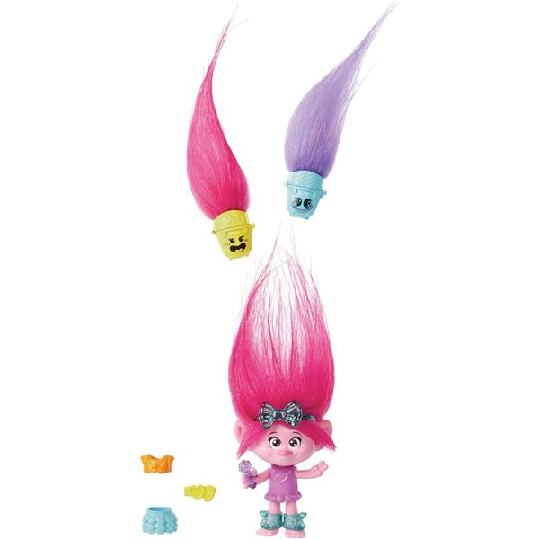 Mattel DreamWorks Trolls Poppy – Puppe mit versteckten Überraschungen und Zubehör für Kinder