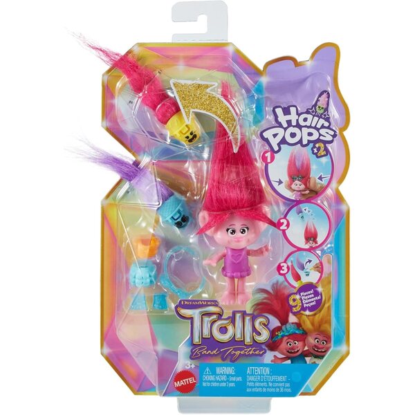 Mattel DreamWorks Trolls Poppy - Bambola con Sorprese Nascoste e Accessori per Bambini