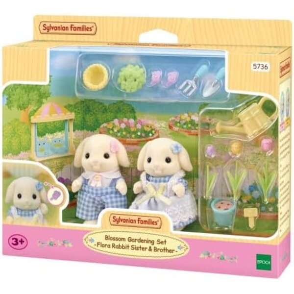 Sylvanian Families Gartenset mit Kaninchenfiguren und Zubehör für Kinder