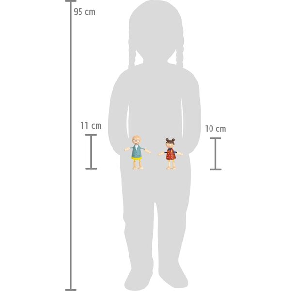 small foot Biege-Holzpuppenfamilie, 6 flexible und widerstandsfähige Figuren für 3+ Jahre