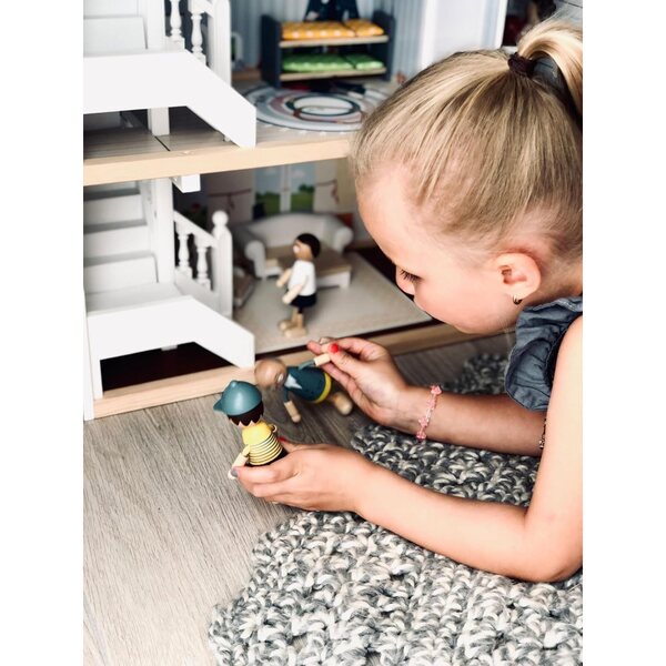 small foot Biege-Holzpuppenfamilie, 6 flexible und widerstandsfähige Figuren für 3+ Jahre