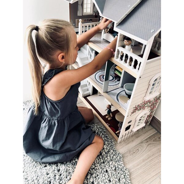 small foot Biege-Holzpuppenfamilie, 6 flexible und widerstandsfähige Figuren für 3+ Jahre