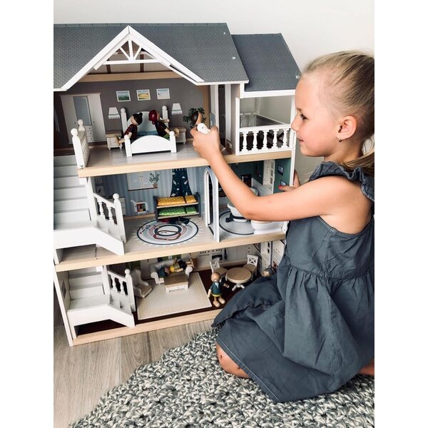 small foot Biege-Holzpuppenfamilie, 6 flexible und widerstandsfähige Figuren für 3+ Jahre