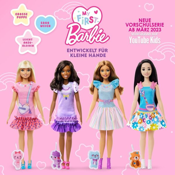 Barbie Malibu My First: 34 cm große Puppe mit Zubehör für Kinder ab 3 Jahren