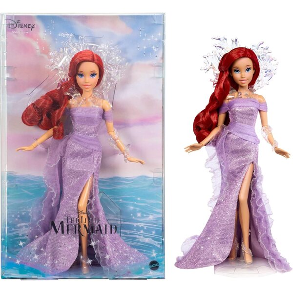 Mattel Disney Collector Arielle 35e verjaardag decoratieve pop met standaard