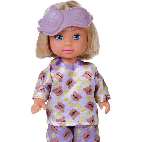 Simba Evi Love Teddy Bed: bambola con pigiama, maschera notte e letto glow 12cm