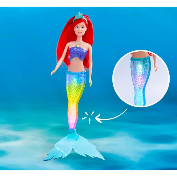 Steffi Love Puppe Sparkle Mermaid 39 cm con Flosse Luminescente per Bambini 3+